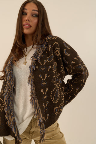 MICRO CARDIGAN DALLAS MARRONE