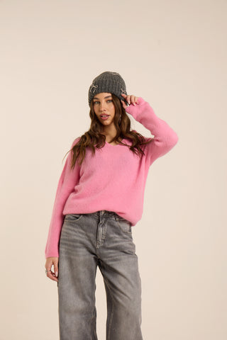 Maglione a polo PINK ALPACA