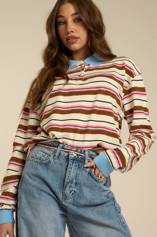 Maglia STRIPE POLO FLUO