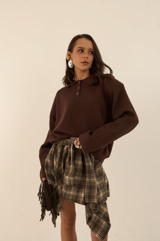 MAGLIONE POLO CAMBRIDGE MARRONE
