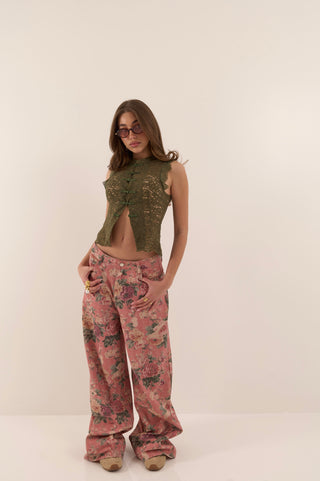 SPRING ROSES DENIM JEANS