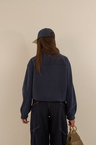 FELPA IMBOTTITA SPORTY CHIC BLU