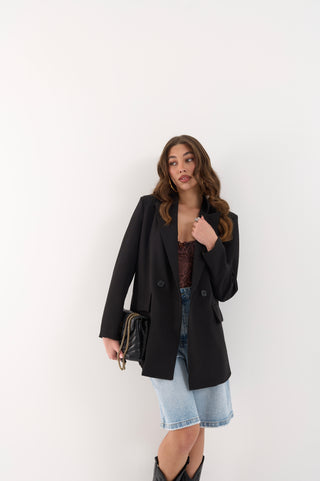 BLAZER DOPPIOPETTO OVERSIZE NERO