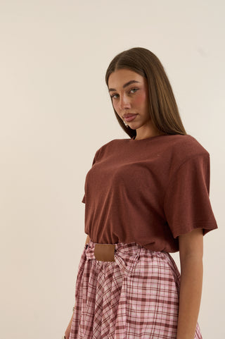 T-SHIRT con spallina imbottita COTTON BORDEAUX