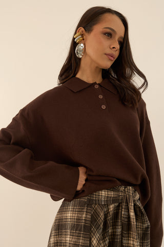 MAGLIONE POLO CAMBRIDGE MARRONE