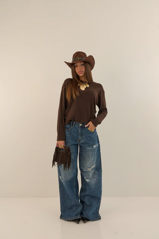 JEANS EXTRA LONG STRAPPATO