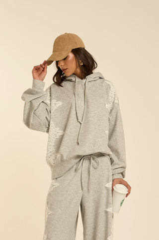 WHITE LACE STREET HOODIE