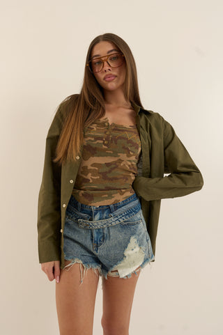 CAMICIA OFF VERDE