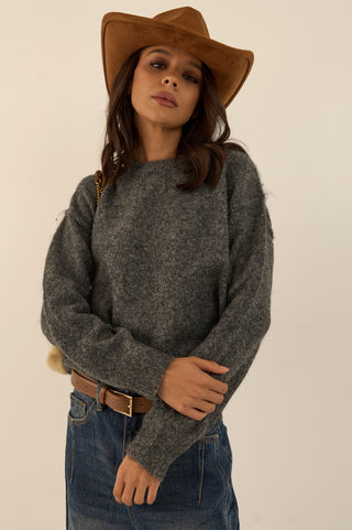 PULLOVER FLUFFY GREY