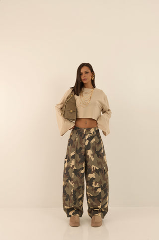 MICRO MAGLIA CON SPALLINA IMBOTTITA BEL BEIGE
