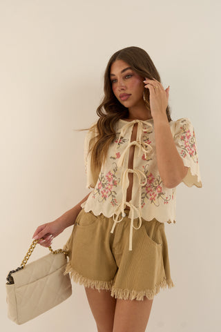 CAMICIA RICAMI PEONIA