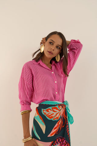 CAMICIA RIGATA FUCSIA