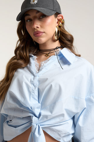 AZUL KNOT SHIRT con pizzo