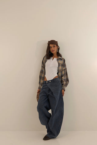OVERLAP DENIM JEANS