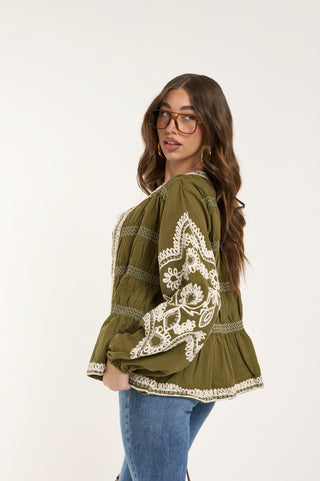 BOHO GREEN BLUSA