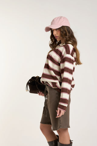 MAGLIA POLO RIGHE ROSEWOOD