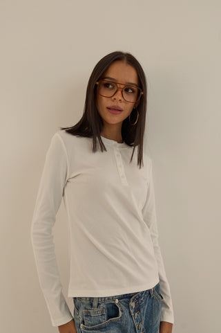MAGLIA LUNGA BOTTONCINI BIANCO