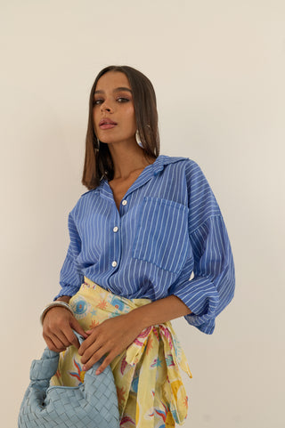 CAMICIA RIGATA AZZURRO