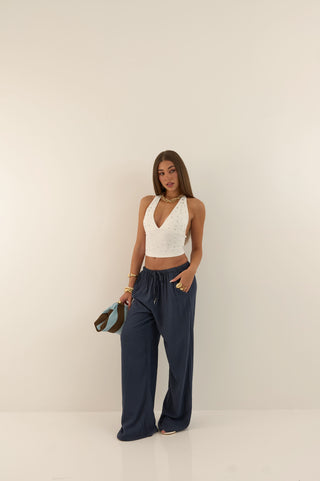 TOP HALTER RODEO BIANCO
