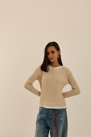 MAGLIA COSTE LAYER BEIGE