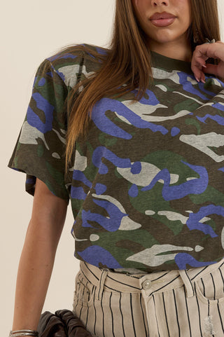 T-SHIRT CAMOUFLAGE BLU