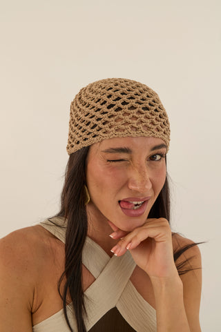 CUFFIA CROCHET BEIGE