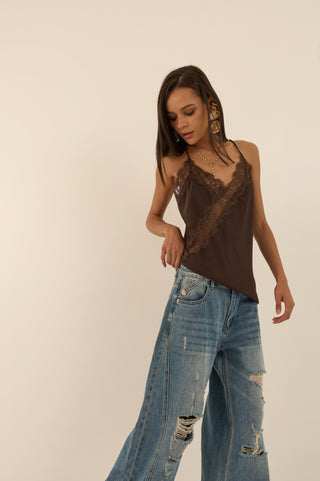 TOP ASIMMETRICO PIZZO NINA