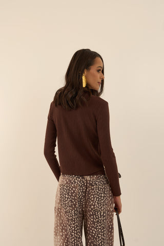 JEANS WIDE LEG DAINO MARRONE