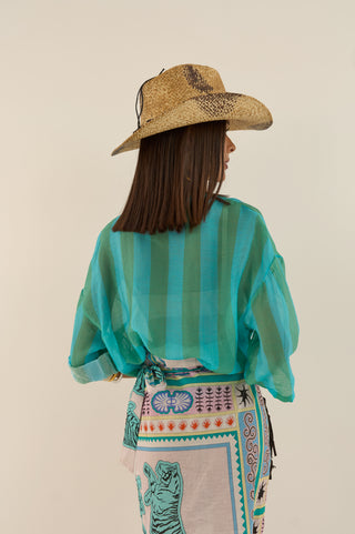 CAMICIA TUCSON RIGHE TURCHESE
