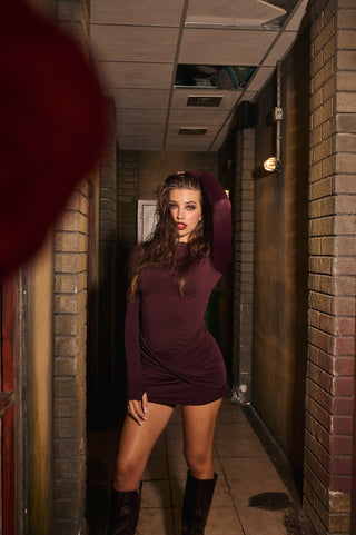 ABITO MINI VAMPIRA BORDEAUX