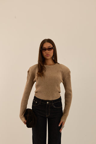 MAGLIONE COSTE SCULTURA BEIGE