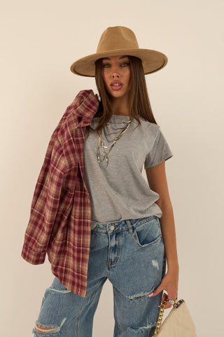 T-SHIRT BASICA GRIGIO