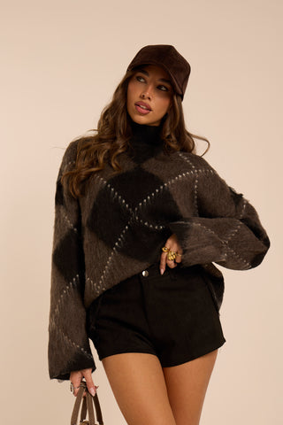 Maglione Oversize GREY ROMB