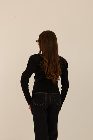 MAGLIONE COSTE SCULTURA NERO