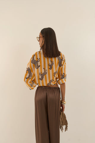 PANTALONE SATIN CIOCCOLATO
