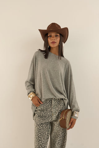 MAGLIA MANICA LUNGA ESSENTIAL GRIGIO