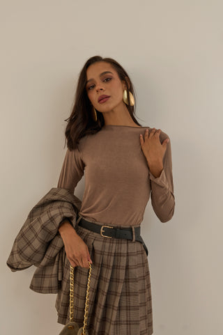 MAGLIA A MANICA LUNGA ROSINA BEIGE