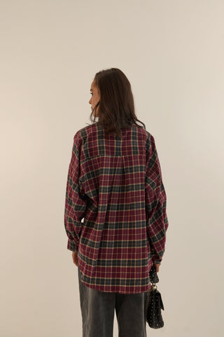 CAMICIA TARTAN TAYLOR BORDEAUX