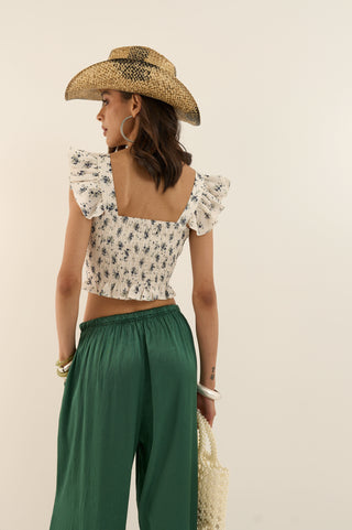 PANTALONE SATIN VERDE BOSCO