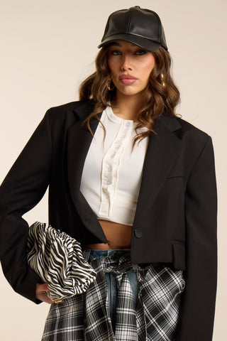 BLACK LINE CROP BLAZER
