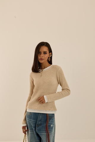 MAGLIA COSTE LAYER BEIGE