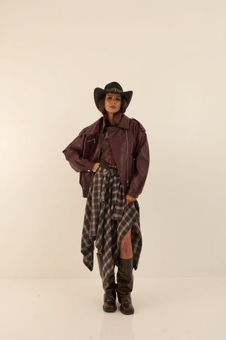 GIACCA BIKER STORMY BURGUNDY