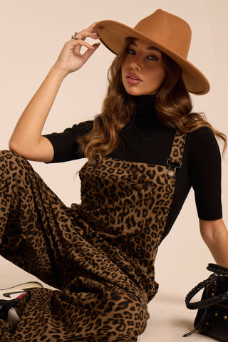 Salopette in jeans LADY LEOPARD