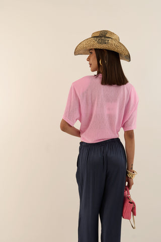 PANTALONE SATIN BLU NOTTE