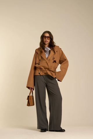 CAMEL DENIM TRENCH