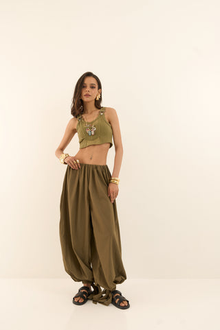 PANTALONE BALLOON GREEN MOSS