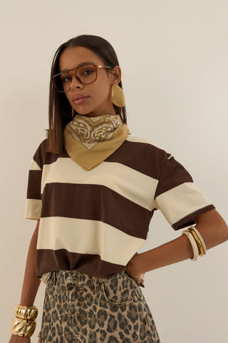 T-SHIRT A RIGHE CON BANDANA