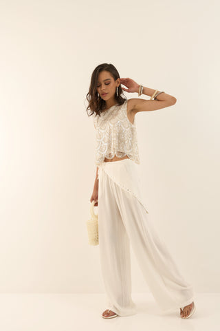 PANTALONE FOULARD WHITE SAND