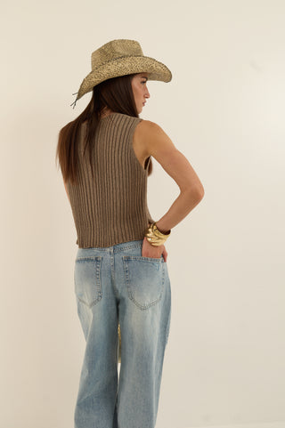 ROMANTIC GILET MARRONE
