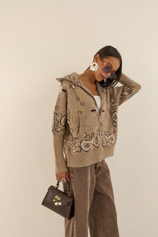 CARDIGAN ZIP RANGER BEIGE